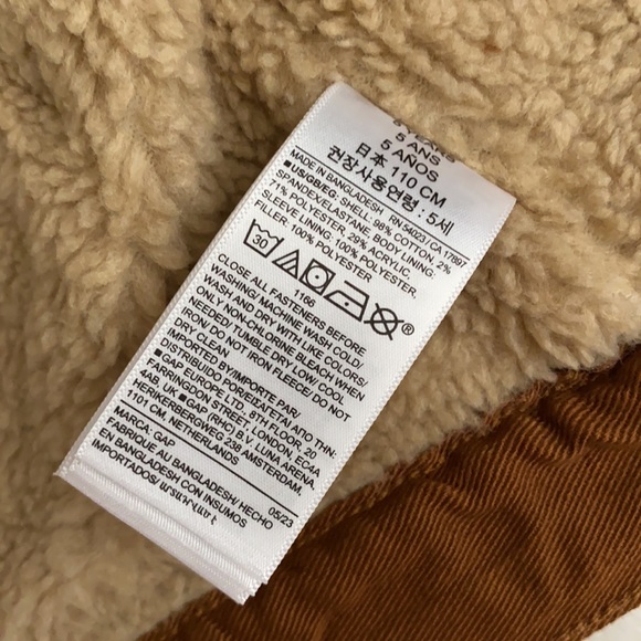 Gap Denim | Fall 2023 Sherpa Lined Icon Denim Jacket 778072 Bright Brown (5) - Picture 10 of 16
